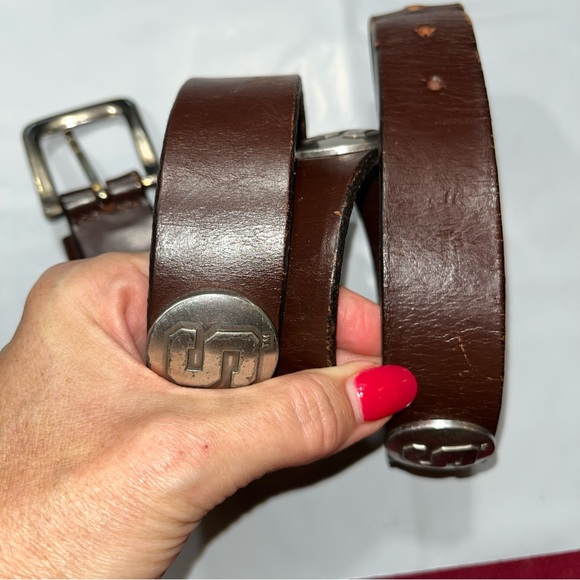 Michigan State Spartans BROWN leather BELT 33-37” Silver conchos Spartans Mexico - Picture 12 of 16